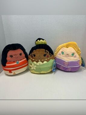SQUISHMALLOWS DISNEY Tiana Moana and Rapunzel plush toys stuffed animals dolls